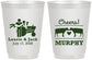Personalized Wedding 16 oz Frosted Cups - Tractor Cows | 257