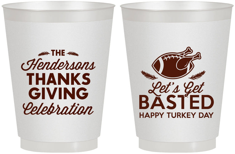Personalized Thanksgiving 16 oz Frosted Cups - Lets Get Basted | 260003