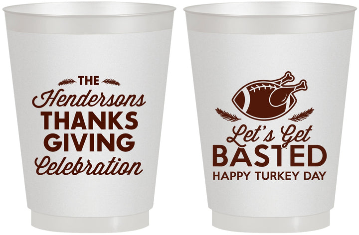 Personalized Thanksgiving 16 oz Frosted Cups - Lets Get Basted | 260003