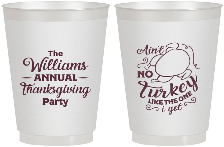 Personalized Thanksgiving 16 oz Frosted Cups - Turkey | 260005