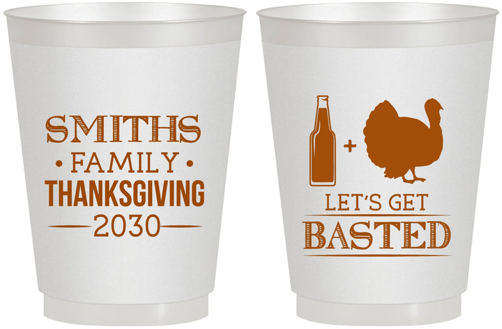 Personalized Thanksgiving 16 oz Frosted Cups - Lets Get Basted | 260008