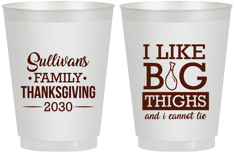 Personalized Thanksgiving 16 oz Frosted Cups - Big Thighs | 260011