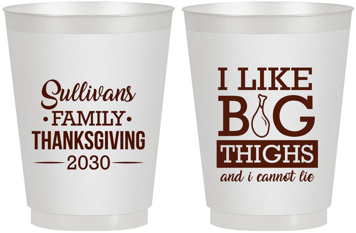 Personalized Thanksgiving 16 oz Frosted Cups - Big Thighs | 260011