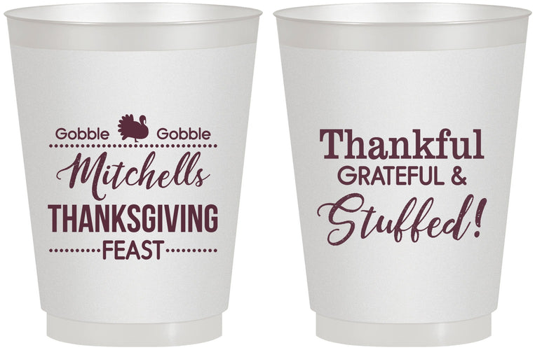 Personalized Thanksgiving 16 oz Frosted Cups - Thankful Stuffed | 260029
