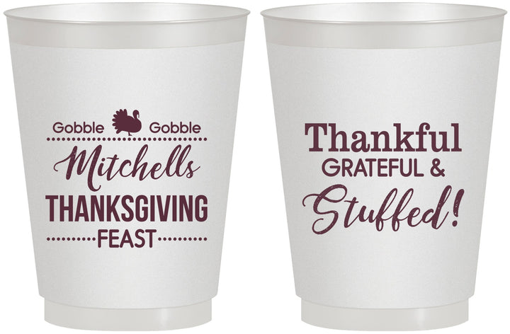 Personalized Thanksgiving 16 oz Frosted Cups - Thankful Stuffed | 260029
