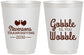 Personalized Thanksgiving 16 oz Frosted Cups - Gobble Til You Wobble | 260034