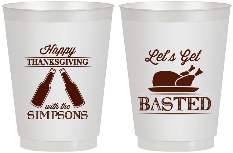 Personalized Thanksgiving 16 oz Frosted Cups - Lets Get Basted | 260039
