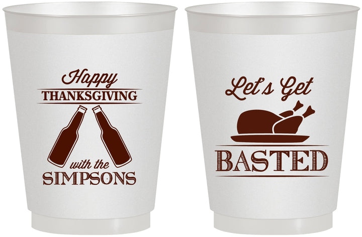 Personalized Thanksgiving 16 oz Frosted Cups - Lets Get Basted | 260039