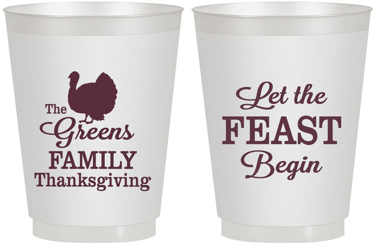 Personalized Thanksgiving 16 oz Frosted Cups - Let The Feast Begin | 260041