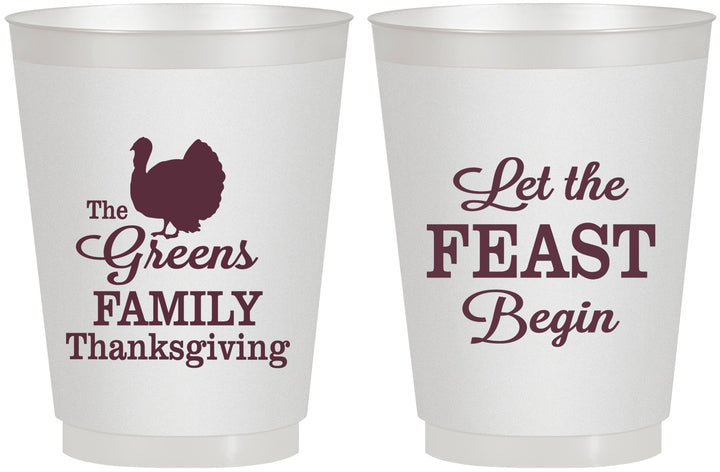 Personalized Thanksgiving 16 oz Frosted Cups - Let The Feast Begin | 260041