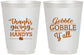 Personalized Thanksgiving 16 oz Frosted Cups - Gobble Gobble | 260044