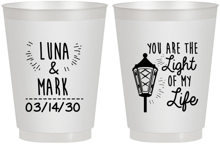 Personalized Wedding 16 oz Frosted Cups - You Are The Light Of My Life | 261