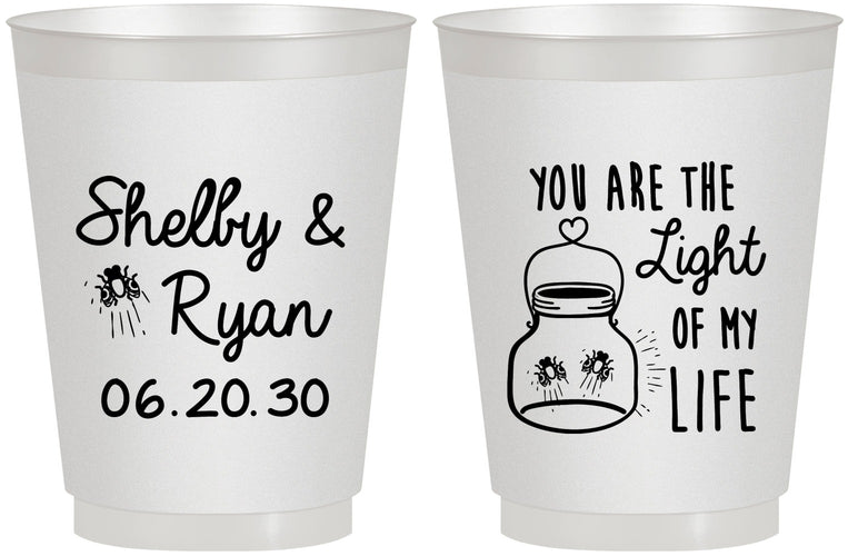 Personalized Wedding 16 oz Frosted Cups - You Are The Light Of My Life | 262