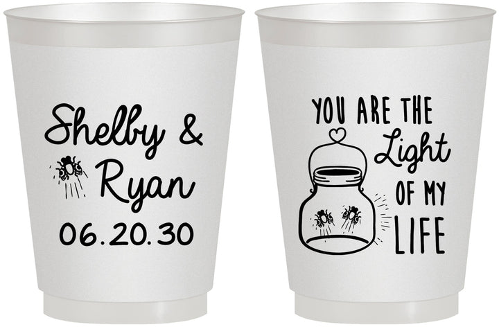 Personalized Wedding 16 oz Frosted Cups - You Are The Light Of My Life | 262