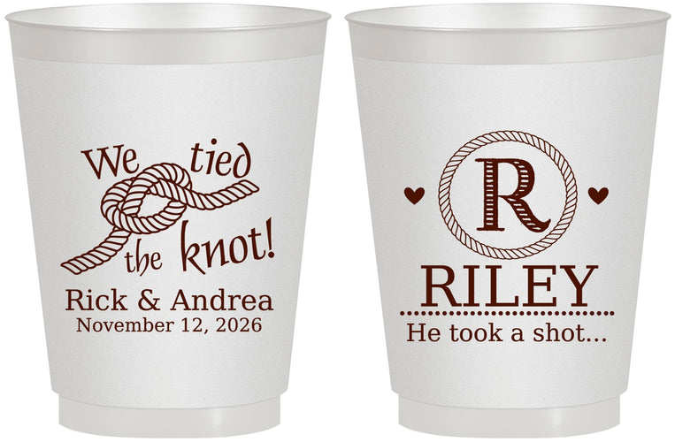 Personalized Wedding 16 oz Frosted Cups - We Tied The Knot | 263