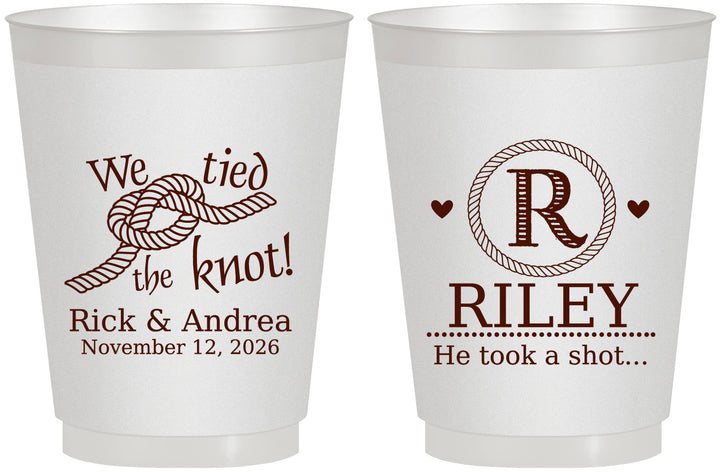 Personalized Wedding 16 oz Frosted Cups - We Tied The Knot | 263