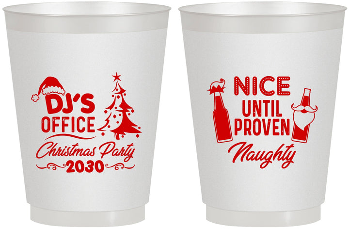 Personalized Christmas 16 oz Frosted Cups - Naughty Or Nice | 280000