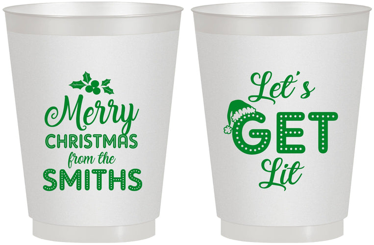 Personalized Christmas 16 oz Frosted Cups - Lets Get Lit | 280001