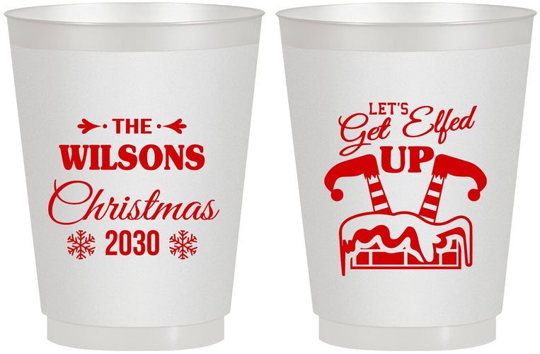 Personalized Christmas 16 oz Frosted Cups - Lets Get Elfed Up | 280006