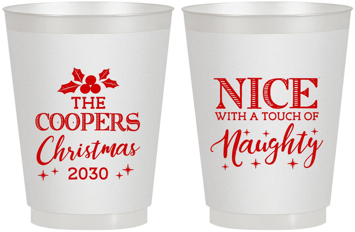Personalized Christmas 16 oz Frosted Cups - Naughty Or Nice | 280008