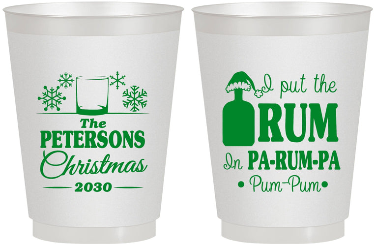 Personalized Christmas 16 oz Frosted Cups - Pa Rum Pa | 280013