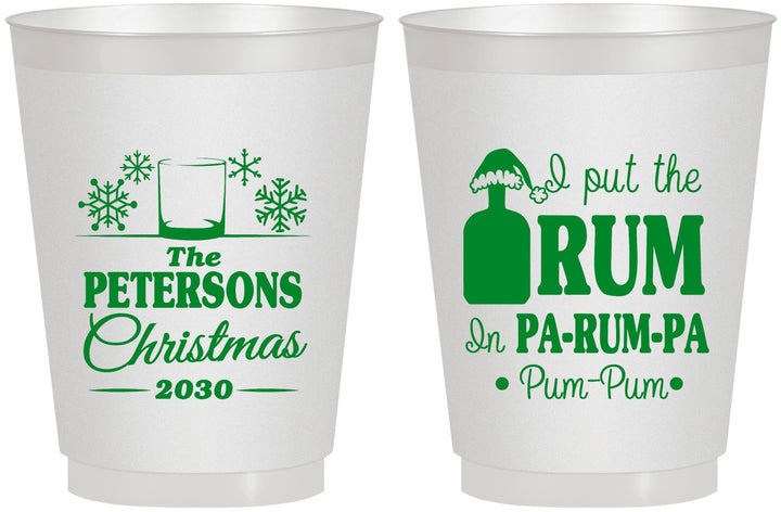Personalized Christmas 16 oz Frosted Cups - Pa Rum Pa | 280013