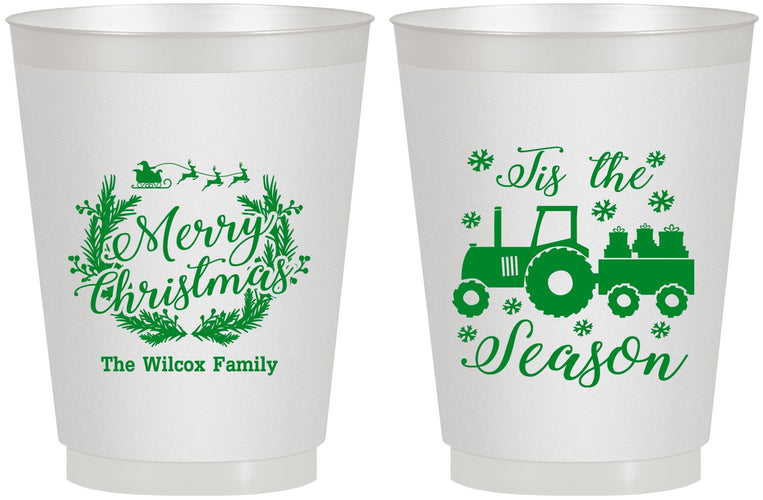 Personalized Christmas 16 oz Frosted Cups - Til The Season | 280019