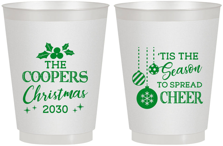 Personalized Christmas 16 oz Frosted Cups - Tis The Season | 280027