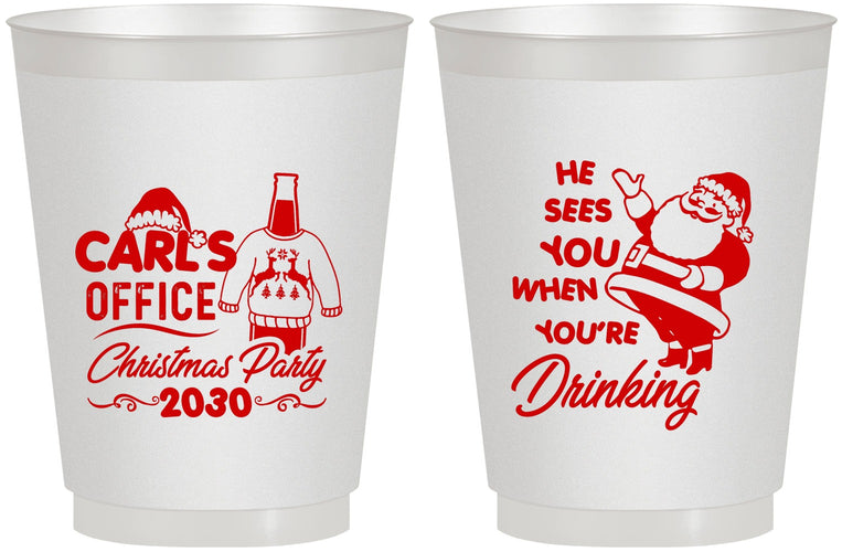 Personalized Christmas 16 oz Frosted Cups - Santa Claus | 280028