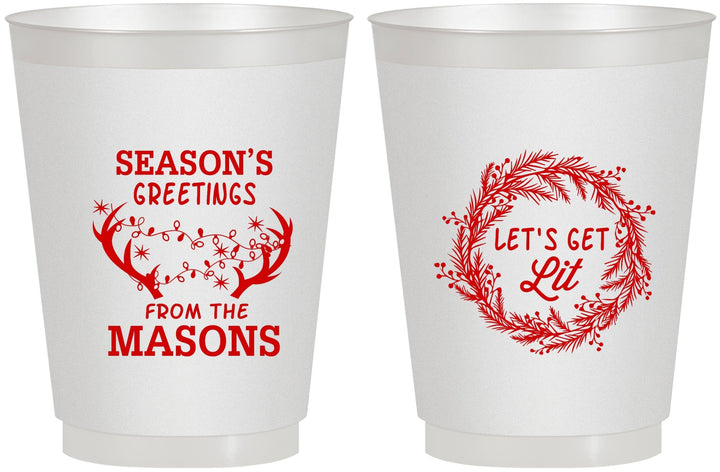 Personalized Christmas 16 oz Frosted Cups - Lets Get Lit | 280032