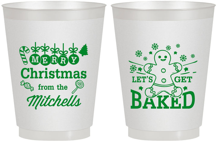 Personalized Christmas 16 oz Frosted Cups - Lets Get Baked | 280039