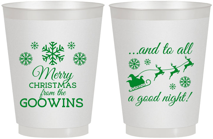 Personalized Christmas 16 oz Frosted Cups - To All A Good Night | 280041