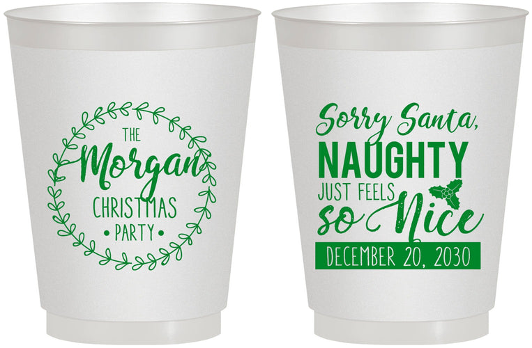Personalized Christmas 16 oz Frosted Cups - Naughty Or Nice | 280047