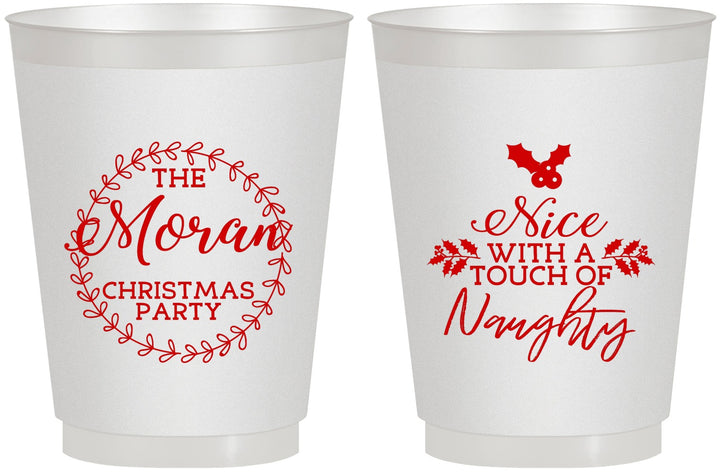 Personalized Christmas 16 oz Frosted Cups - Touch Of Naughty | 280048