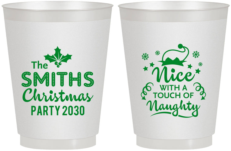 Personalized Christmas 16 oz Frosted Cups - Touch Of Naughty | 280049
