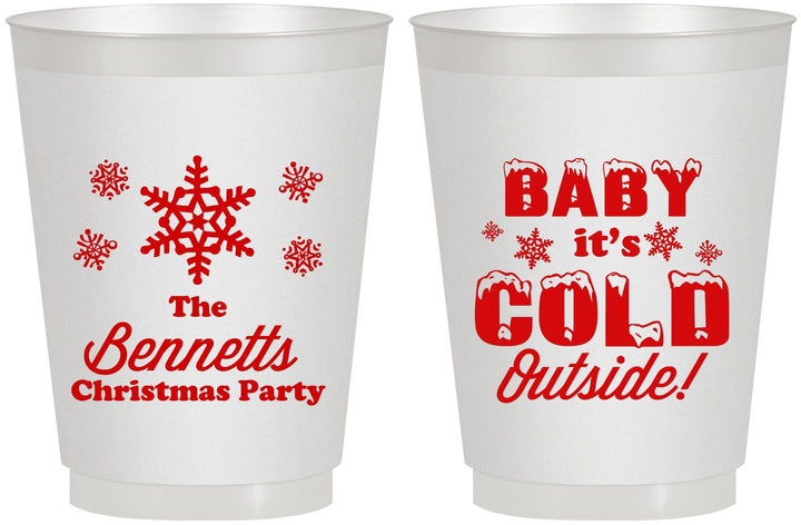 Personalized Christmas 16 oz Frosted Cups - Joy To The World | 280054