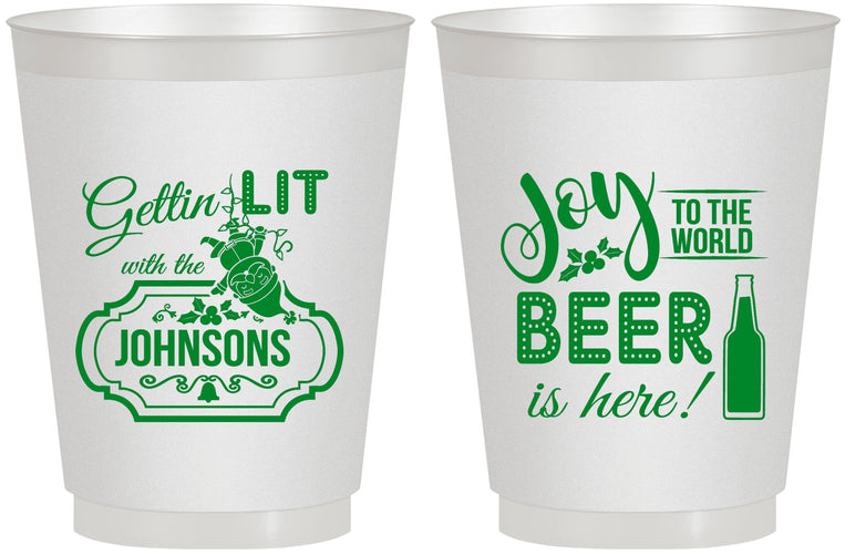 Personalized Christmas 16 oz Frosted Cups - Wine | 280055