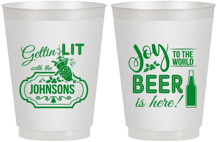 Personalized Christmas 16 oz Frosted Cups - Wine | 280055