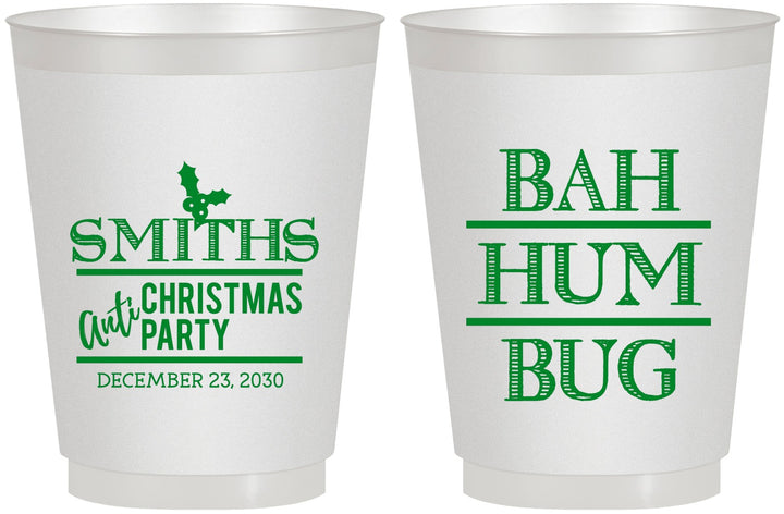 Personalized Christmas 16 oz Frosted Cups - Bah Hum Bug | 280057