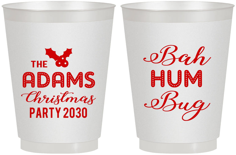 Personalized Christmas 16 oz Frosted Cups - Bah Hum Bug | 280058