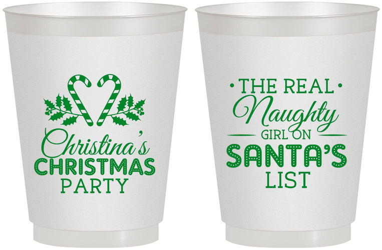 Personalized Christmas 16 oz Frosted Cups - Naughty List | 280059