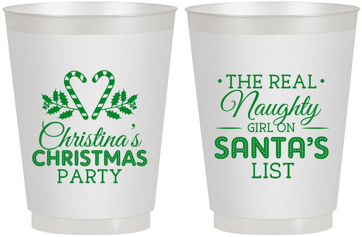 Personalized Christmas 16 oz Frosted Cups - Naughty List | 280059
