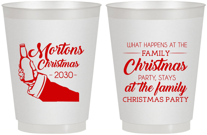 Personalized Christmas 16 oz Frosted Cups - Santa Claus | 280060