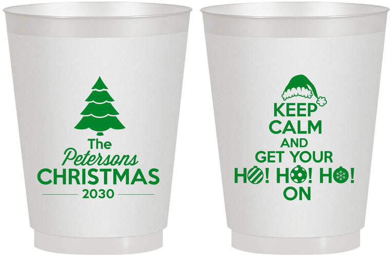Personalized Christmas 16 oz Frosted Cups - Ho Ho Ho | 280061