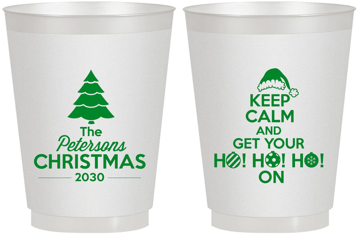 Personalized Christmas 16 oz Frosted Cups - Ho Ho Ho | 280061