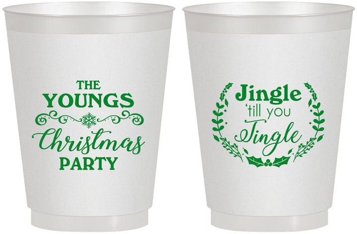 Personalized Christmas 16 oz Frosted Cups - Jingle Til You Jingle | 280063