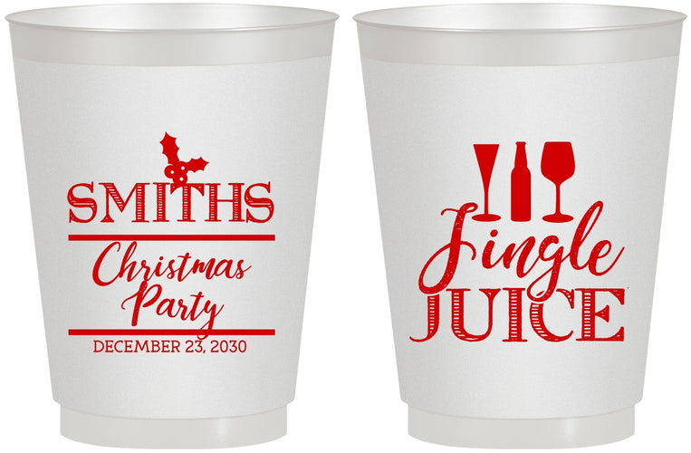 Personalized Christmas 16 oz Frosted Cups - Jingle Juice | 280066