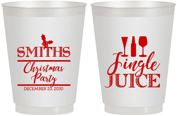 Personalized Christmas 16 oz Frosted Cups - Jingle Juice | 280066