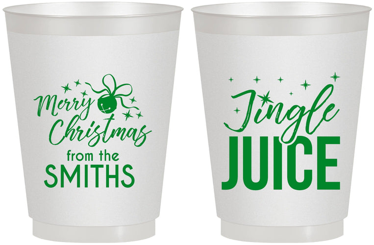 Personalized Christmas 16 oz Frosted Cups - Jingle Juice | 280067