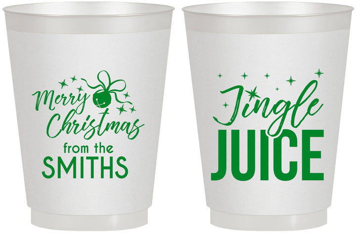 Personalized Christmas 16 oz Frosted Cups - Jingle Juice | 280067